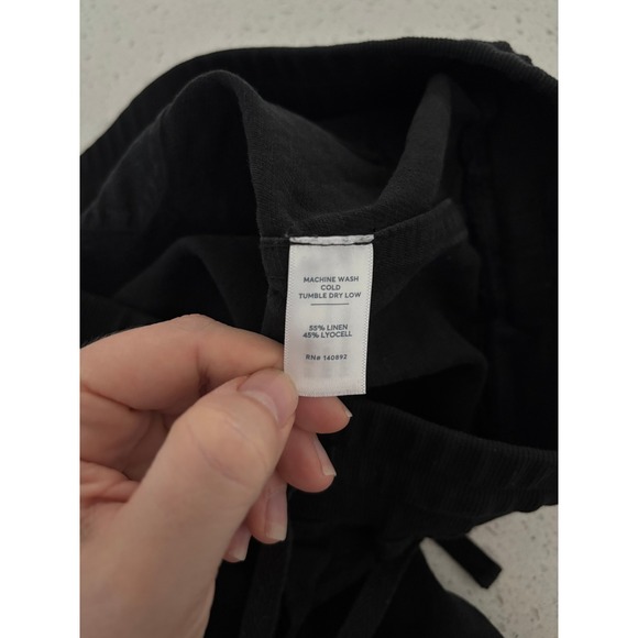 Marine Layer Pants Womens Large Black Linen Blend Pull On Jogger Travel Outdoors - Picture 4 of 4